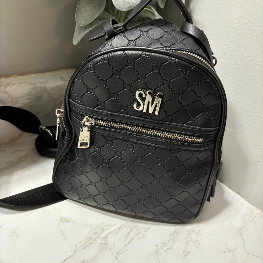 Steve Madden Black Quilted Backpack